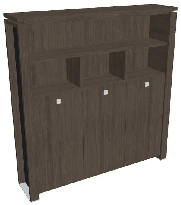 Verno+ S magas gardrób 200 x 46 x 210 cm, polccal, antracit tölgy / fekete