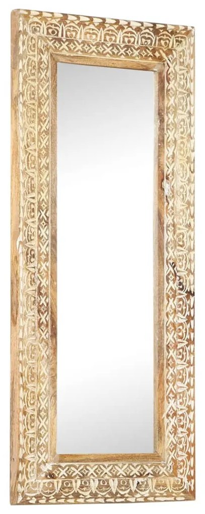 kézzel faragott tömör mangófa tükör 110 x 50 x 2,6 cm