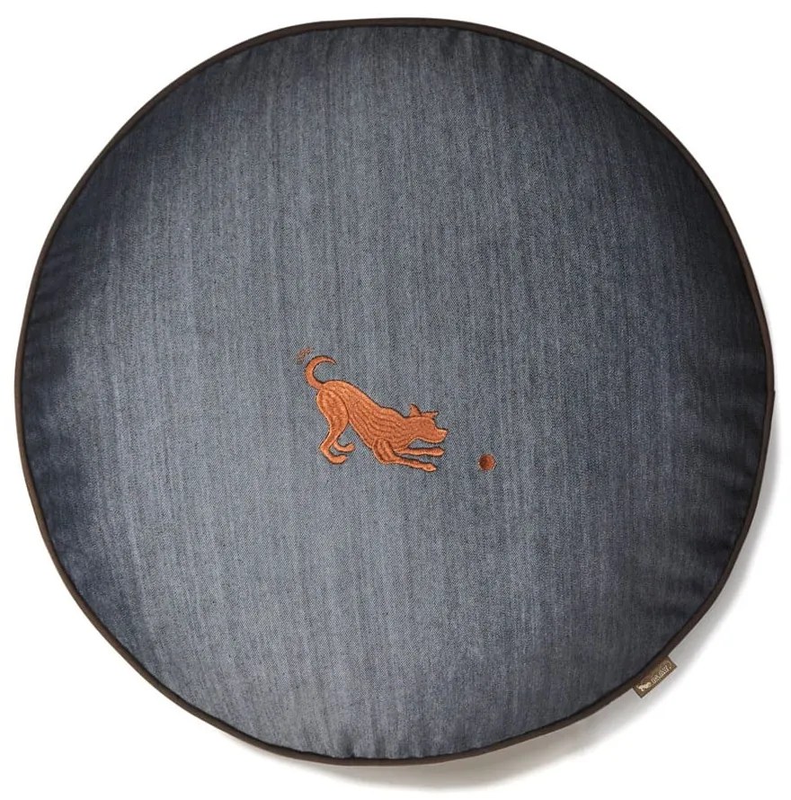 Sötétkék fekhely kutyáknak ø 90 cm Round Bed Denim Medieval Blue / Dark Chocolate M – P.L.A.Y.