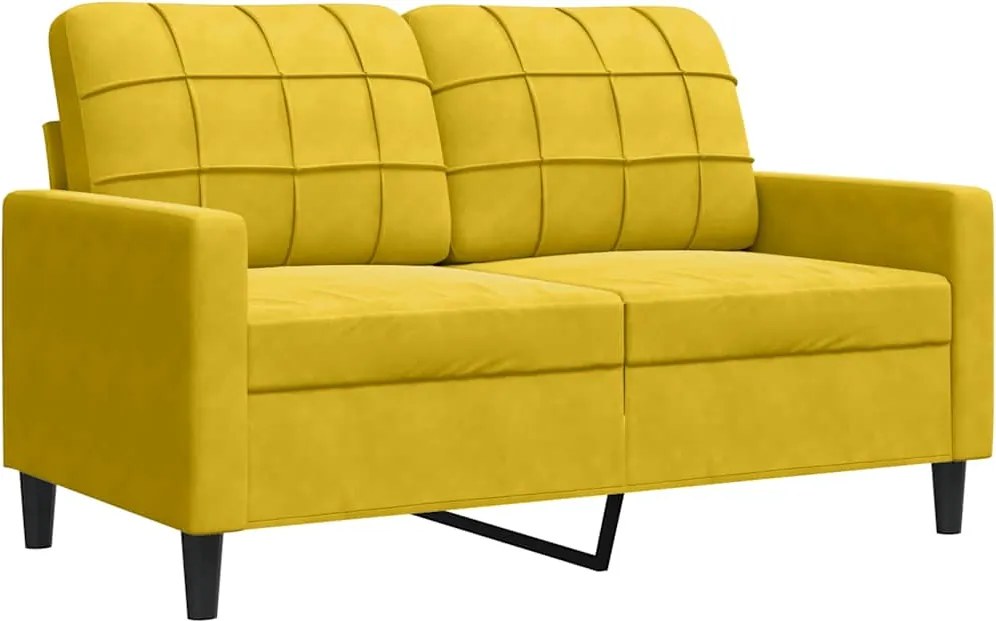 vidaXL kétszemélyes sárga bársony kanapé 120 cm