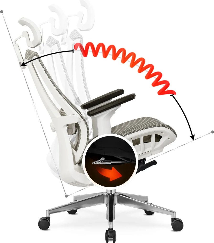 Forgószék ergonomikus kialakítással, bézs színben. SKY