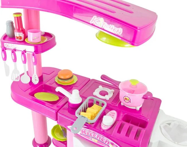 G21 játék - Gyerek konyha nagy, tartozékokkal, rózsaszín