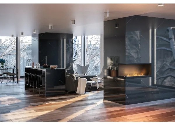 InFire - Sarok BIO kandalló 110x45 cm 3kW fekete