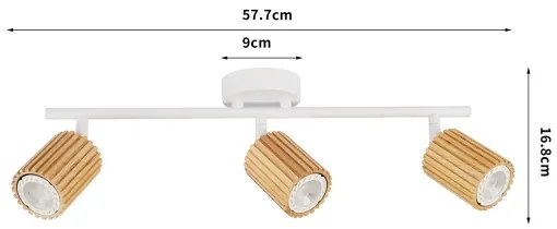 Brilagi - Spotlámpa MODERN WOOD 3xGU10/8W/230V kaucsukfa/fehér