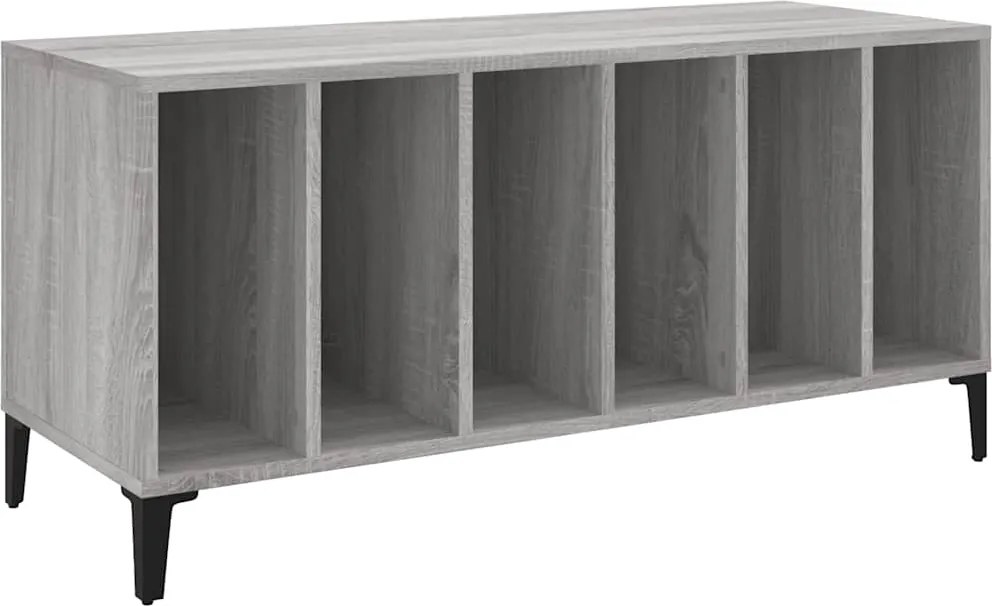 vidaXL szürke sonoma színű szerelt fa hanglemezszekrény 100x38x48 cm