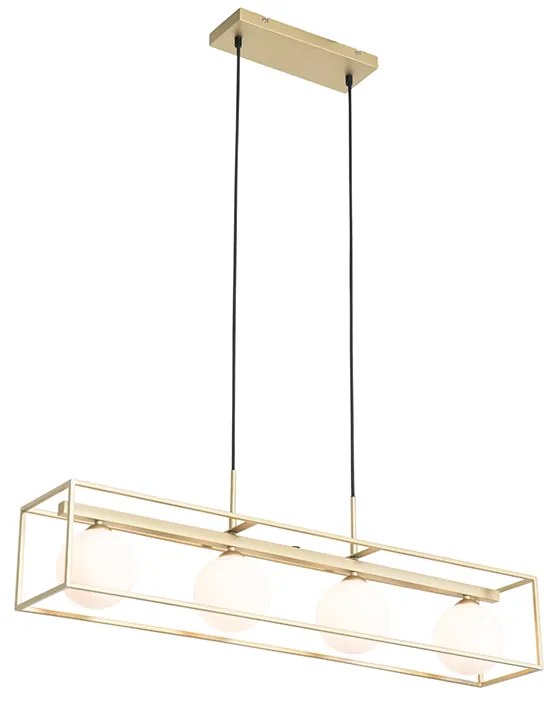 Design lógólámpa arany fehér üveggel 4-lámpás - Aniek