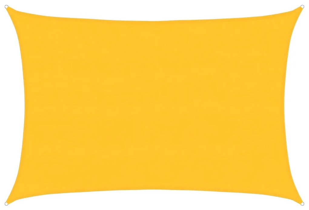 sárga négyszögletű HDPE napvitorla 160 g/m² 5x6 m