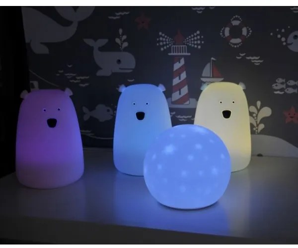 LED RGB gyerek érintős lámpa BEAR LED/0,8W/5V rózsaszín + USB