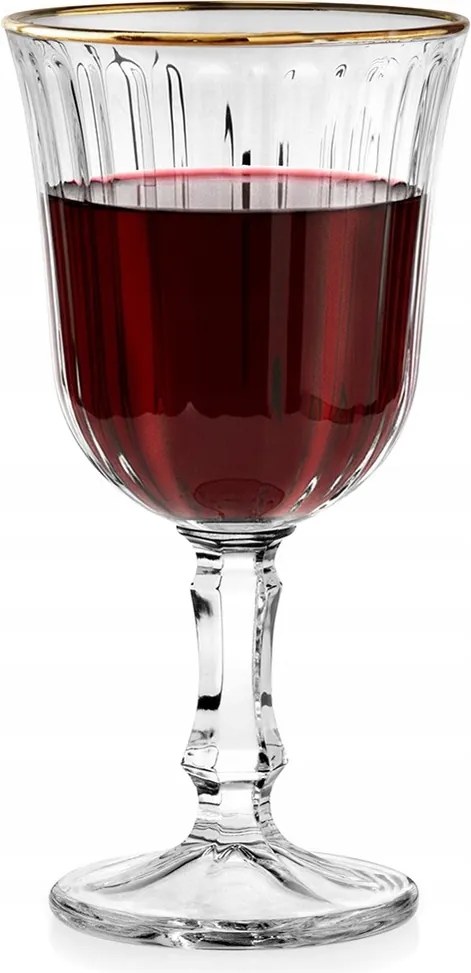 Pohár Csíkos Vonalak Arany fehérbor vörös víz üveg 220 ml