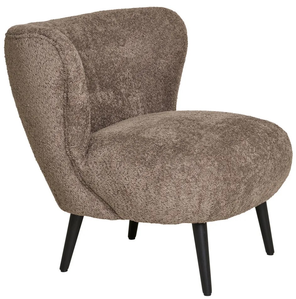 Covelo fotel, bouclé, barna-fekete