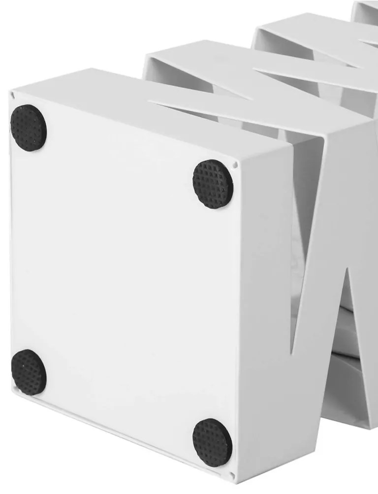 Esernyőtartó négyzet alakú, akasztókkal, fehér 15x15x49cm