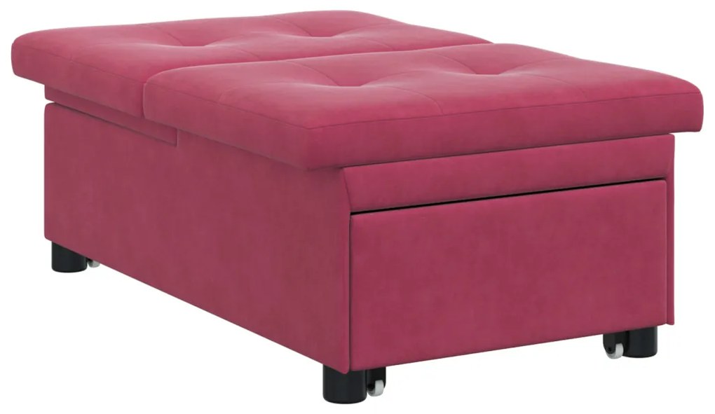 Kanapéágy bordó 67 x 194 x 38 cm Bársony