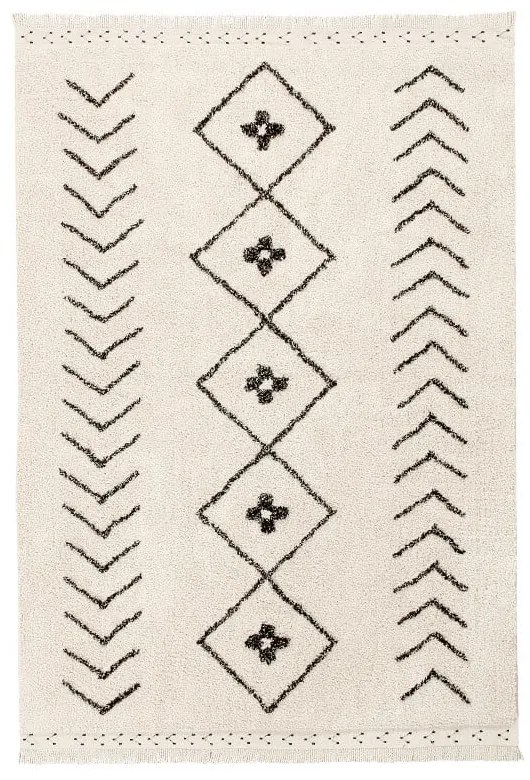 Krémszínű mosható kézi szövésű pamut szőnyeg 140x210 cm Bereber Rhombs – Lorena Canals