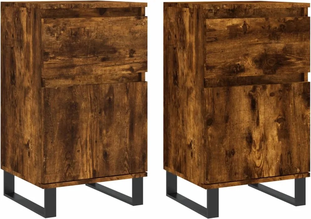 vidaXL 2 db sonoma tölgy színű szerelt fa tálalószekrény 40x35x70 cm