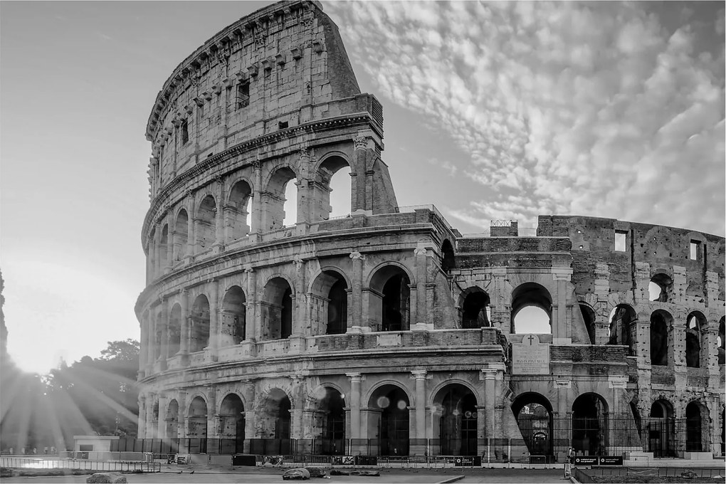 Kép - Colosseum Rómában, fekete-fehér (90x60 cm)