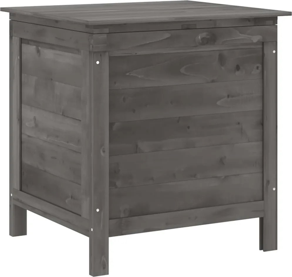 vidaXL antracitszürke tömör fenyőfa kerti tárolóláda 50x49x56,5 cm