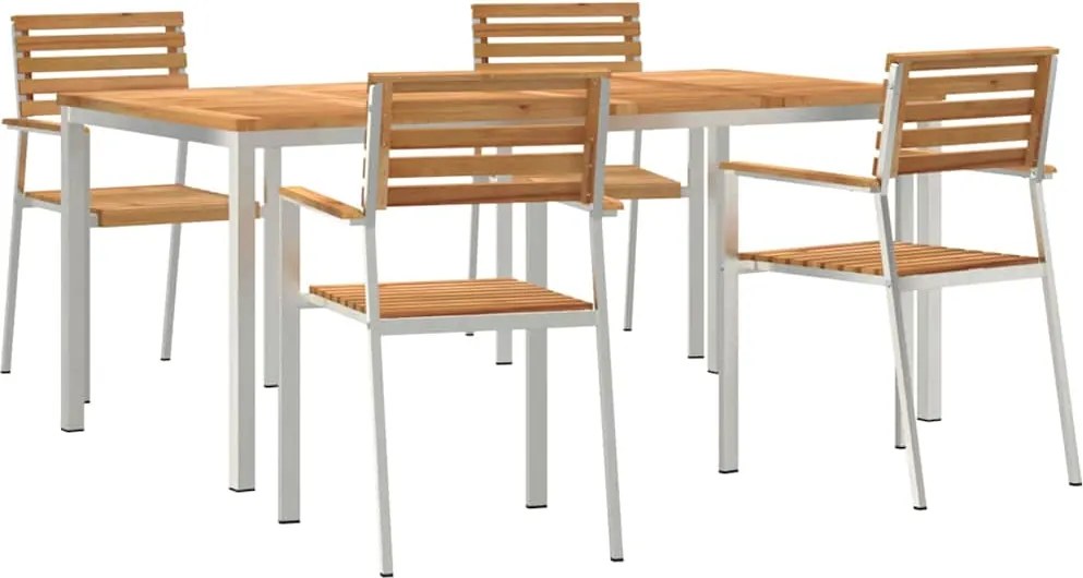 vidaXL Kert étkező szett 5 pcs Barna Tömör Teakfa