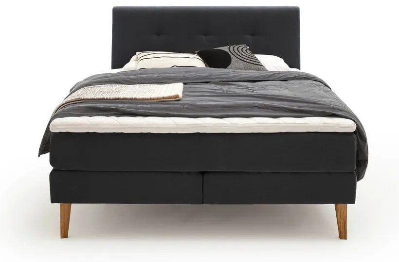 Antracitszürke boxspring ágy 180x200 cm Stockholm – Meise Möbel