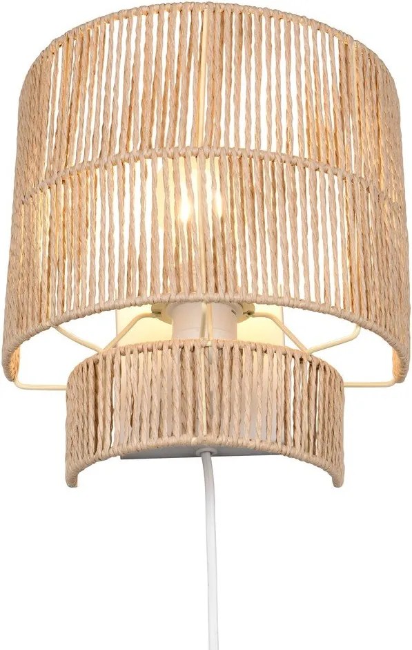 Natúr színű USB fali lámpa Satna – Reality