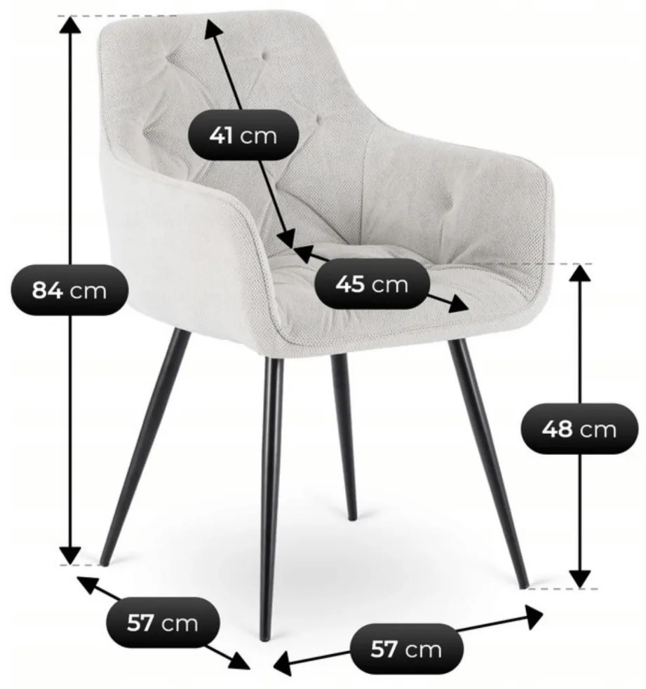 Szövet Étkezőszék Szürkés Bézs Színben. MODESTO