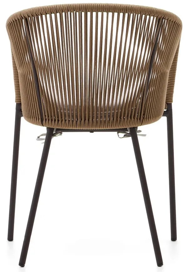 Bézs fém-párnázott kerti szék Yanet – Kave Home