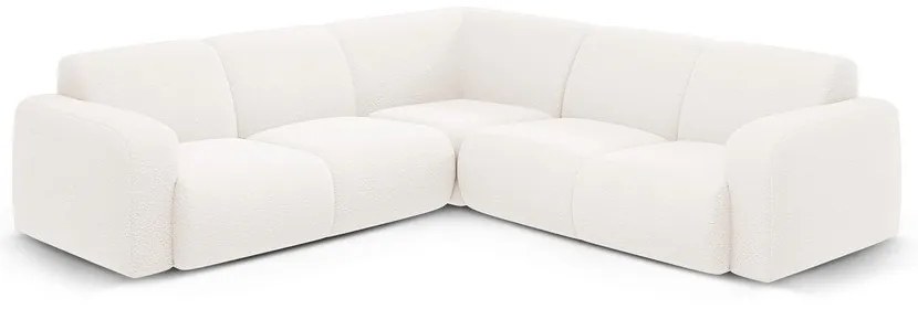 Fehér buklé sarokkanapé (variálható-L alakú) Molino – Micadoni Home