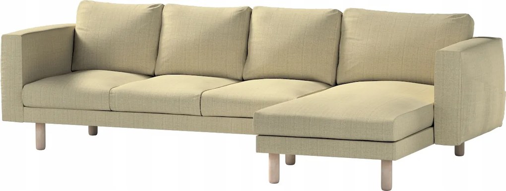 Dekoria Norsborg 4 személyes kanapé huzat Ikea sezlonnal barna