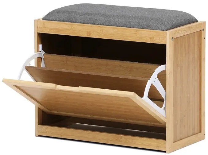 Natúr Bambusz Cipős Szekrény, Szürke Részletekkel. DR-N1014 GREY2