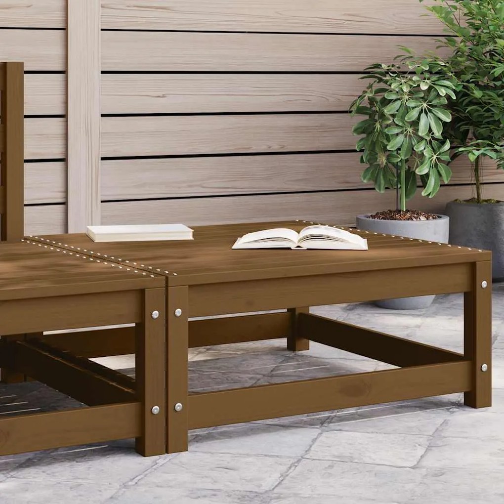 vidaXL mézbarna tömör fenyőfa kerti lábtartó 70 x 70 x 30 cm