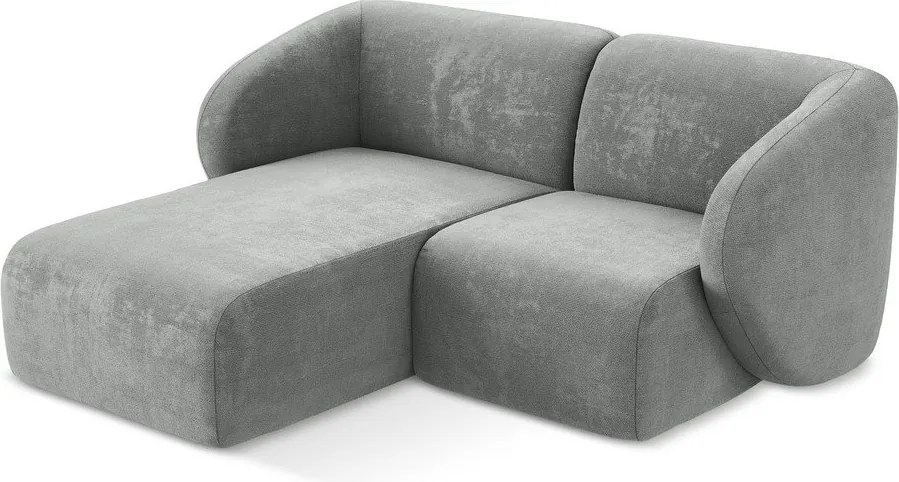 Szürke zsenília sarokkanapé (bal oldali-heverő résszel) Lani – Makamii