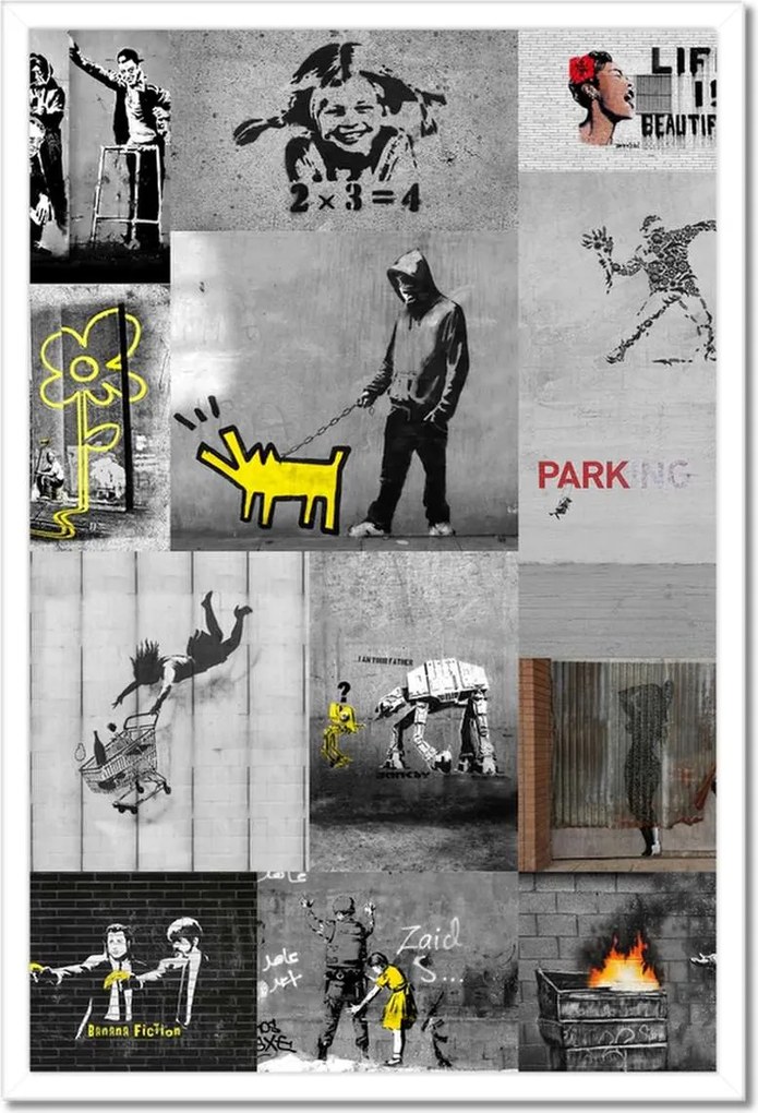 Poszterek keretben 40x60 Banksy Megamix Kollázs