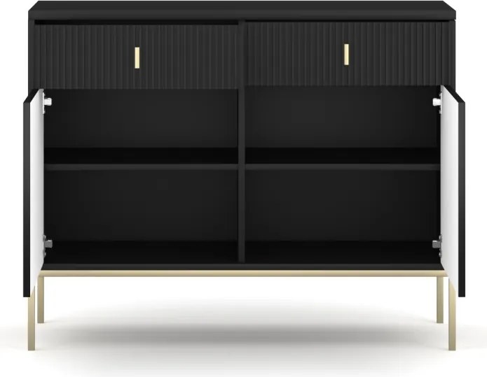 Komód fekete színben 2 ajtó/2 fiók. MAGGIORE