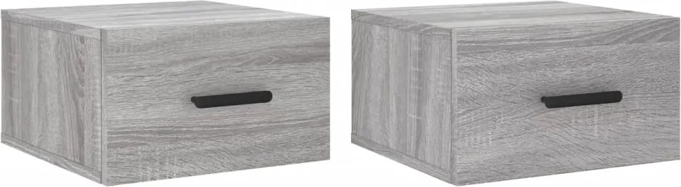 vidaXL 2 db szürke sonoma falra szerelhető éjjeliszekrény 35x35x20 cm