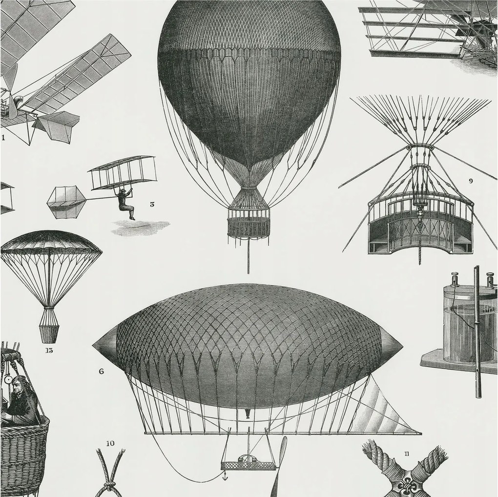 Fotótapéta Flizelina Dekoratív iroda Repüléstörténet 250x250 Ragasztó