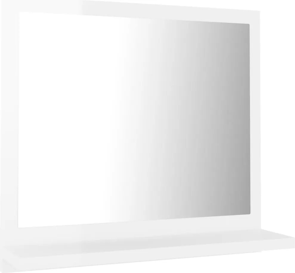 vidaXL magasfényű fehér forgácslap fürdőszobai tükör 40 x 10,5 x 37 cm