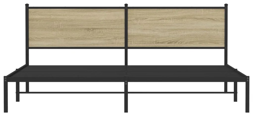 sonoma tölgy színű fém ágykeret matrac nélkül 200 x 200 cm