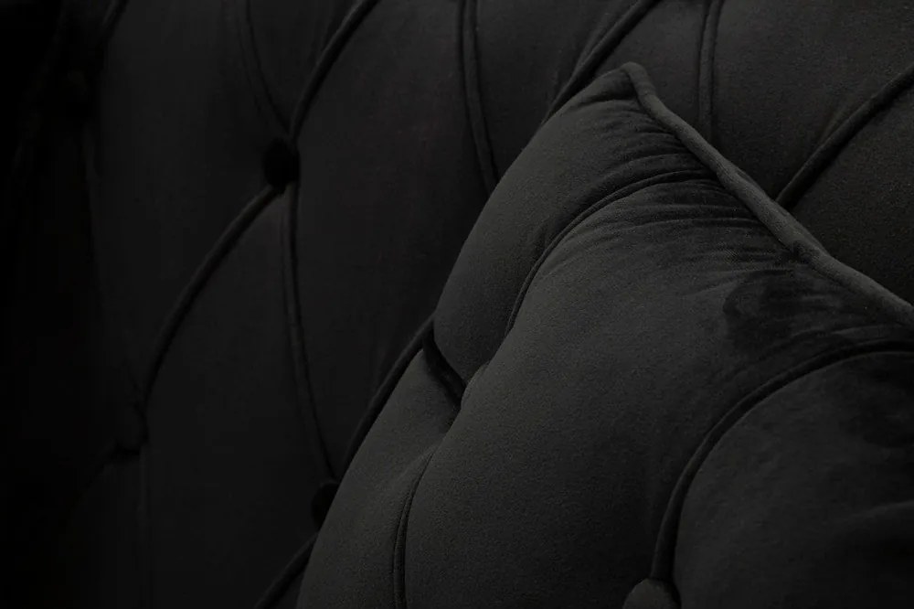 Fekete bársony kanapé 130 cm Budapest – Mauro Ferretti