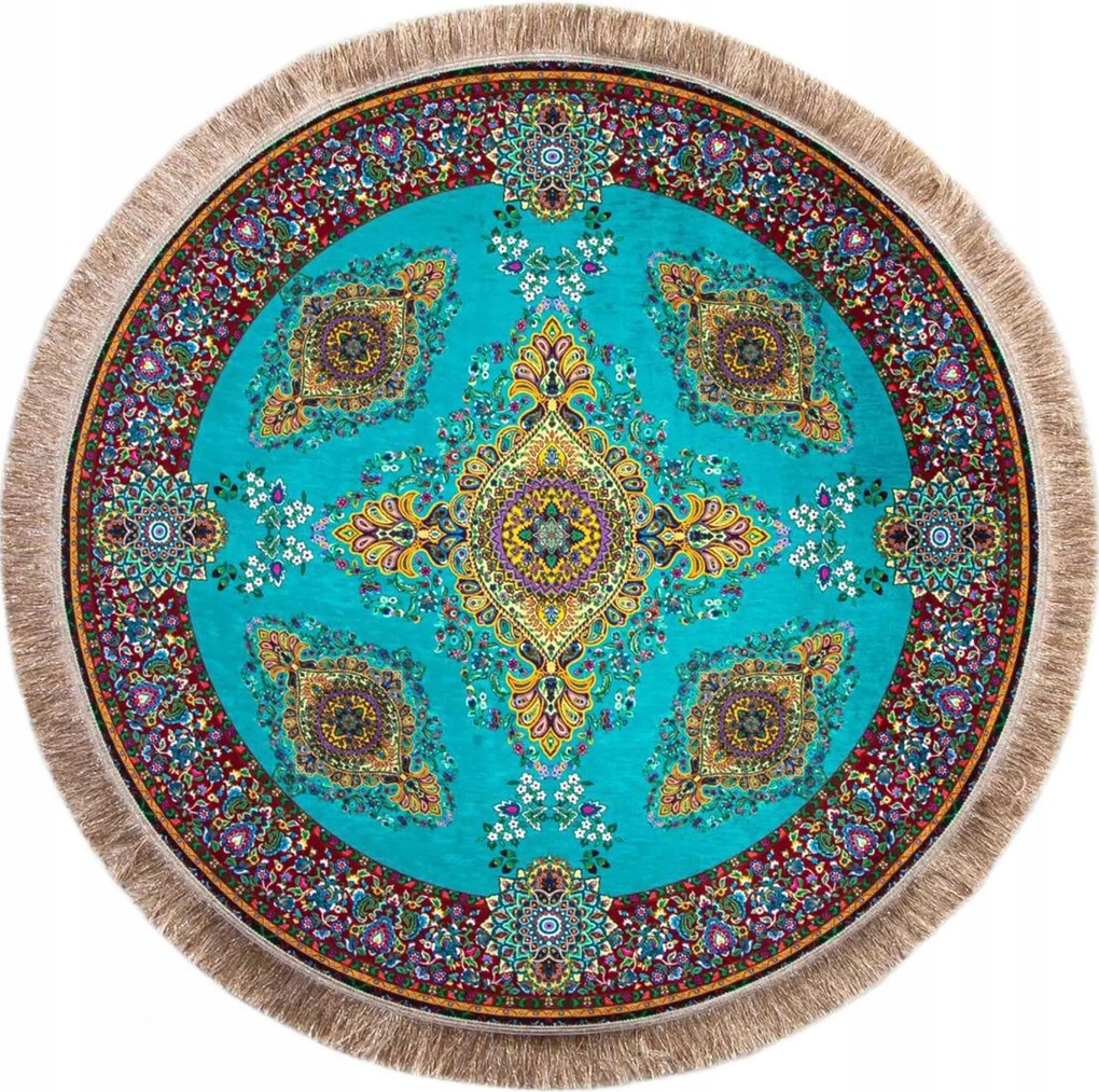 Hálószoba Szőnyeg Kerek Török Keleti Mandala Retro Vintage