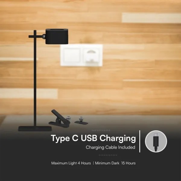 LED Dimmelhető mágneses asztali lámpa 4in1 LED/3W/5V 3000-6000K 1800 mAh fekete