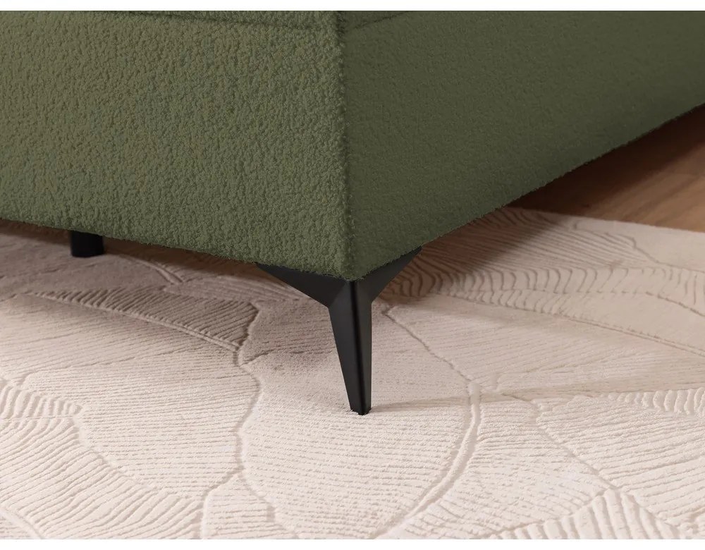 Zöld ágyneműtartós boxspring ágy 160x200 cm Ornes – Ropez