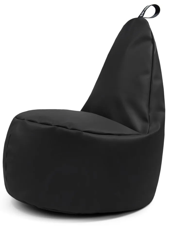 Fekete bőrutánzat gyerek babzsákfotel Lull M – So Soft?