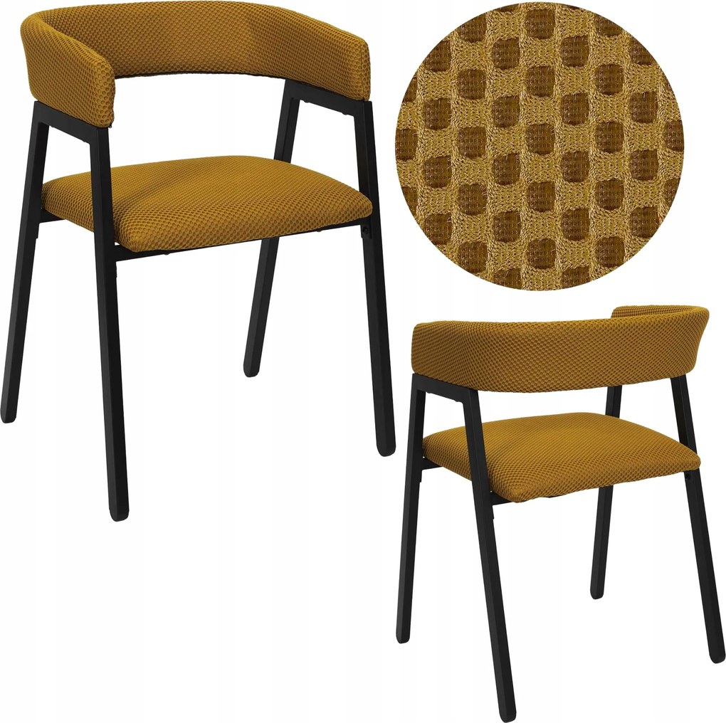 Modern Nesto mézszínű kárpitozott szék a Loft Konyha nappali étkezőjébe