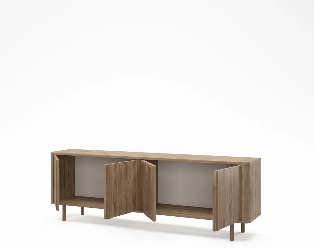 Natúr színű TV-állvány tölgyfa dekorral 180x60,5x35 cm Salma – Marckeric