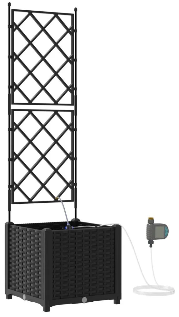 Kerti ültetők Fekete 40 x 40 x 142 cm Acél