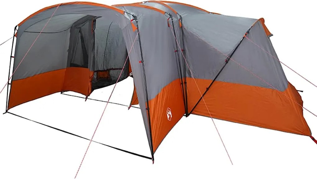 vidaXL Családi sátor 12 főre Szürke és narancs 760 x 645 x 230 cm