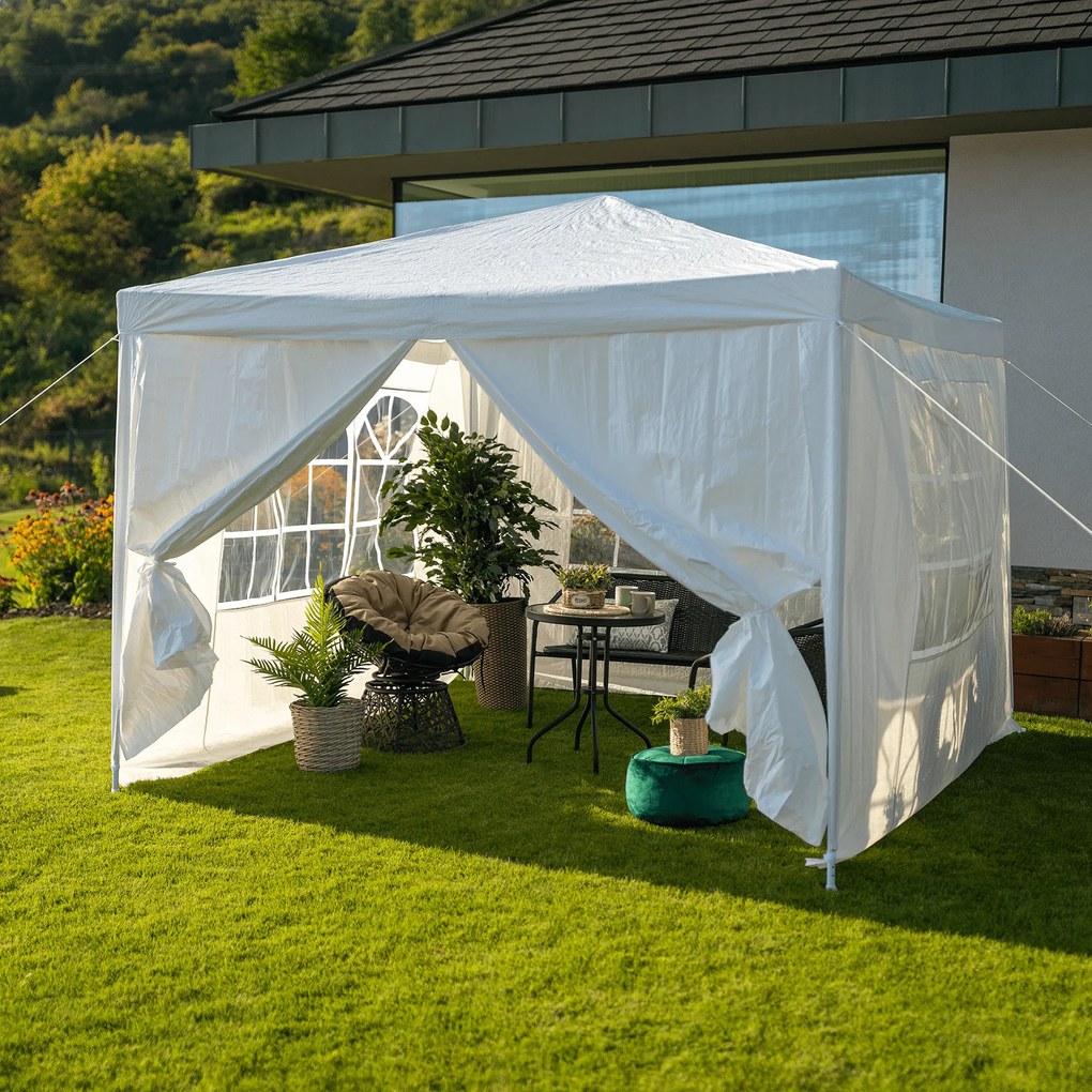 Kerti partisátor, fehér, 3x3 m, TEKNO TYP 1