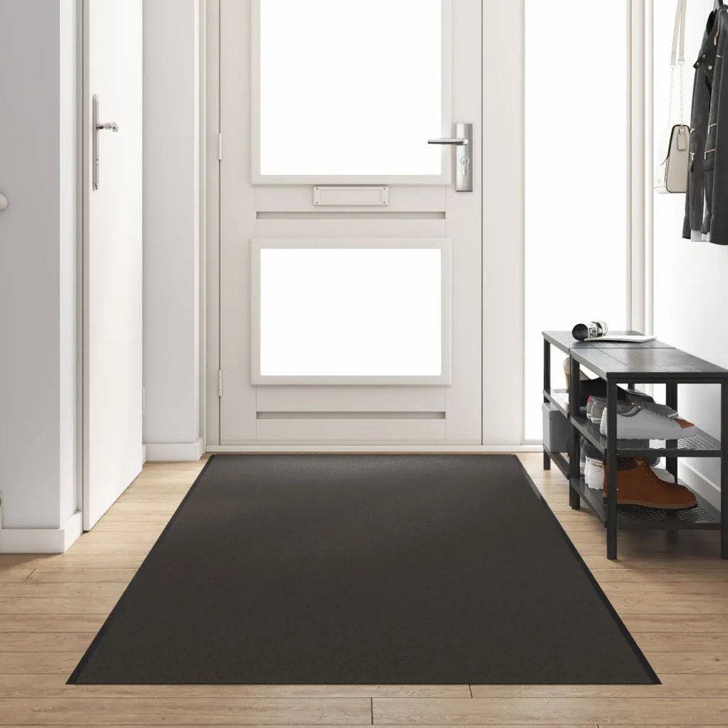Ajtószőnyeg Antracit és fekete 120 x 350 cm Poliamid és PVC