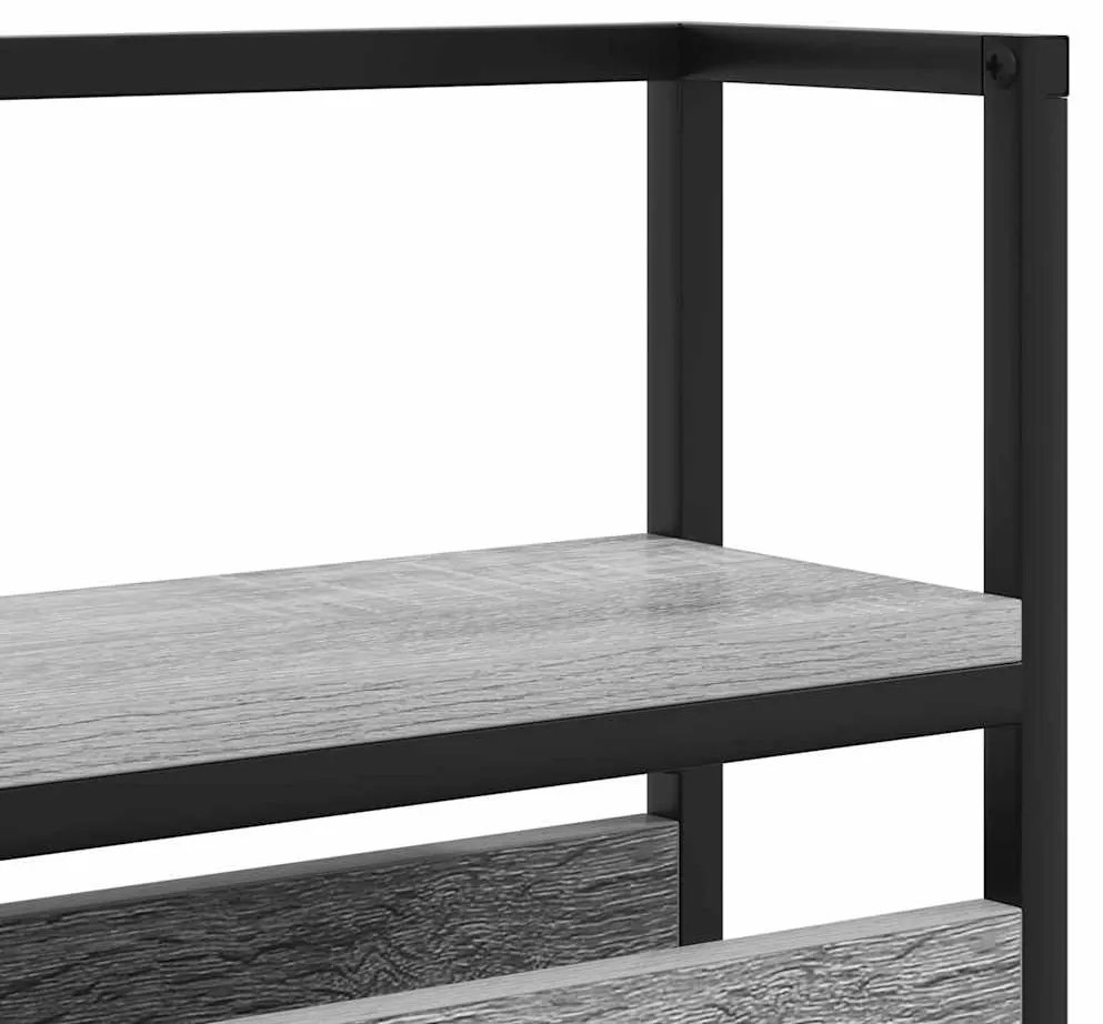 Tároló fejtámla polcokkal Szürke sonoma 100 cm Faanyag