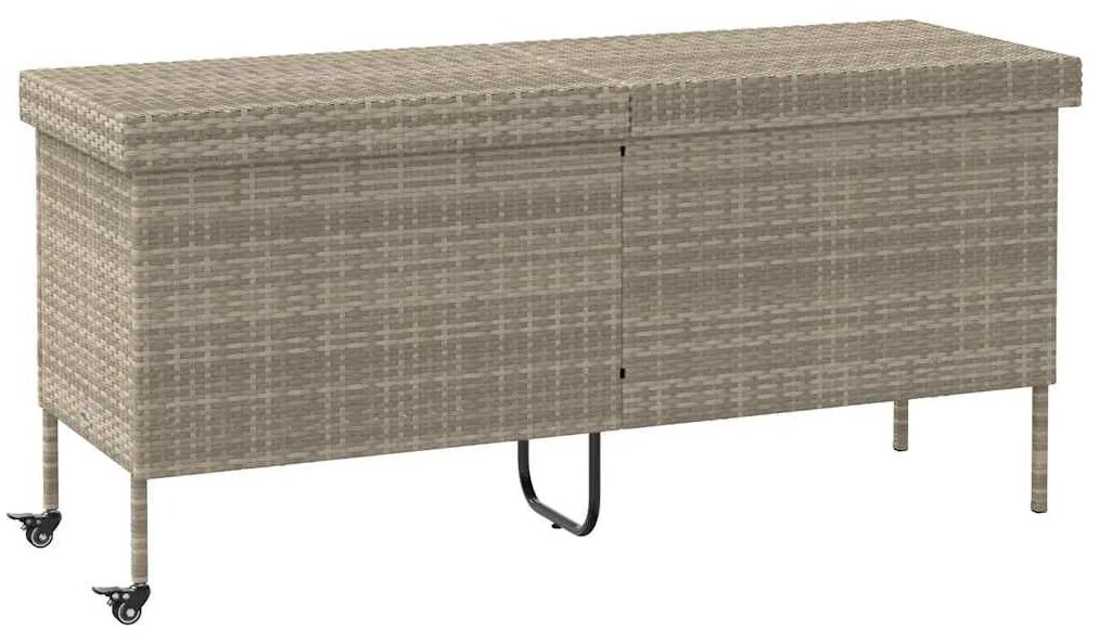 Kerti tároló doboz kerekekkel világosszürke 160x55x75 cm