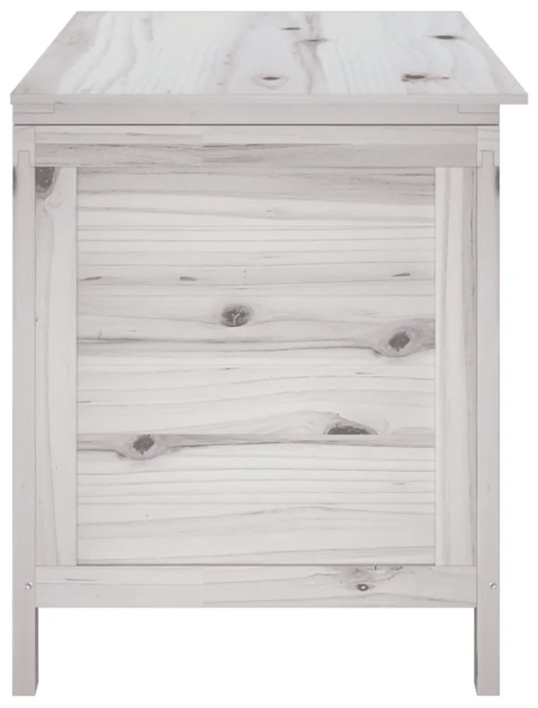 fehér tömör fenyőfa kerti tárolóláda 99 x 49,5 x 58,5 cm